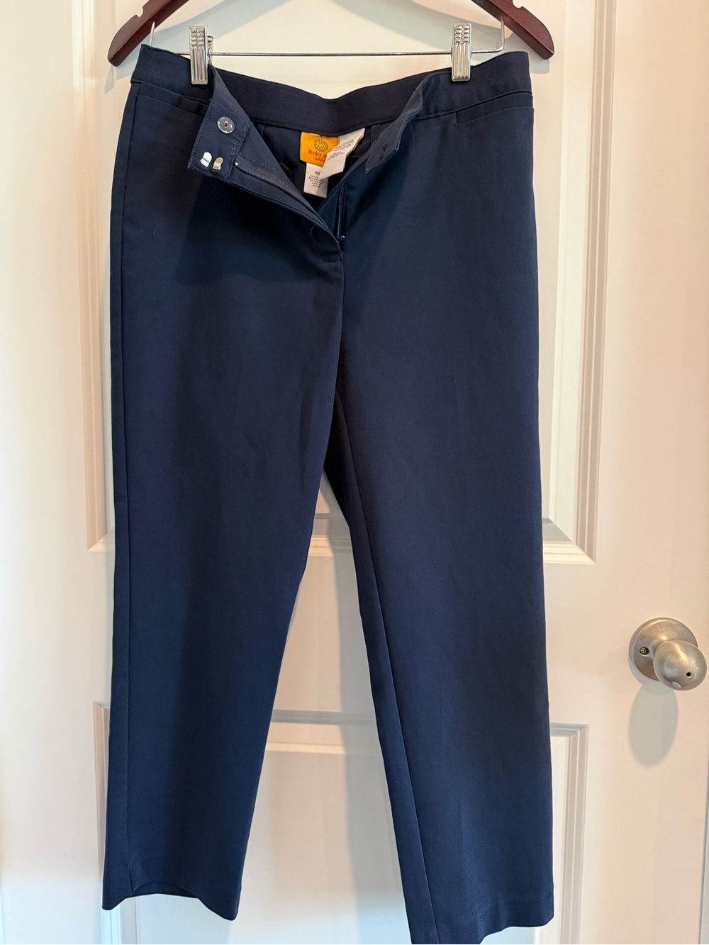 Ruby Rd. Navy Straight-Leg Dress Pants
